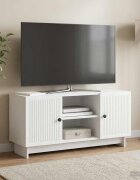 vidaXL ТВ шкаф 102 x 345 x 50 см Бяло Инженерна дървесина