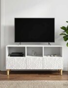vidaXL ТВ шкаф 102 x 345 x 50 см Бяло Инженерна дървесина