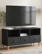 vidaXL ТВ шкаф 102 x 345 x 50 см Черен Инженерен дървен материал