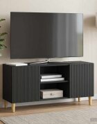 vidaXL ТВ шкаф 102 x 345 x 50 см Черно Инженерна дървесина