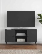vidaXL ТВ шкаф 102 x 345 x 50 см Черно Инженерна дървесина