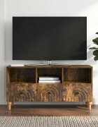 vidaXL ТВ шкаф 102 x 345 x 50 см Пушена Дъб Инженерен дървен материал