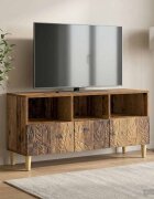 vidaXL ТВ шкаф 102 x 345 x 50 см Старо дърво Инженерна дървесина