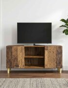 vidaXL ТВ шкаф 102 x 345 x 50 см Старо дърво Инженерна дървесина