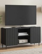 vidaXL ТВ шкаф 102 x 345 x 52 см Черно Инженерна дървесина