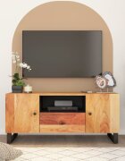 vidaXL ТВ шкаф 105x335x46 см масивно акациево и инженерно дърво