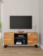 vidaXL ТВ шкаф 105x33x46 см масивно акациево дърво