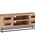 vidaXL ТВ шкаф 110x30x40 cм акациево дърво масив