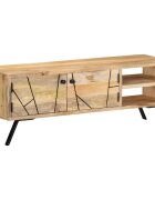 vidaXL ТВ шкаф 110x30x40 см мангово дърво масив