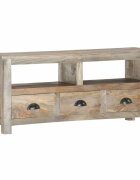 vidaXL ТВ шкаф 110x30x50 см мангово дърво масив
