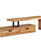 vidaXL ТВ шкаф (118-200) x 30 x 40 см масивна акация
