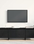 vidaXL ТВ шкаф 120 x 30 x 405 см Черния дъб Инженерна дървесина