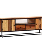 vidaXL ТВ шкаф 120x30x40 cм регенерирано дърво масив и стомана