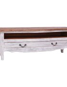 vidaXL ТВ шкаф 120x30x40 см бял махагоново дърво масив