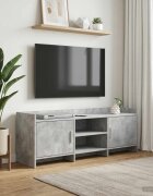 vidaXL ТВ шкаф 130 x 33 x 47 см Бетонно сиво Инженерна дървесина