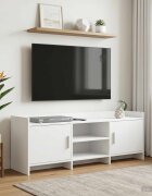 vidaXL ТВ шкаф 130 x 33 x 47 см Бяло Инженерна дървесина