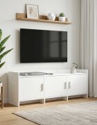 vidaXL ТВ шкаф 130 x 33 x 47 см Бяло Инженерна дървесина