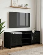 vidaXL ТВ шкаф 130 x 33 x 47 см Черен дъб Инженерна дървесина