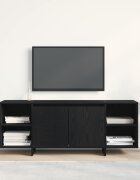 vidaXL ТВ шкаф 130 x 35 x 50 см Черен дъб Инженерна дървесина