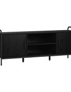 vidaXL ТВ шкаф 133 x 33 x 50 см Черен дъб Инженерна дървесина