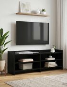 vidaXL ТВ шкаф 135 x 33 x 47 см Черен дъб Инженерна дървесина