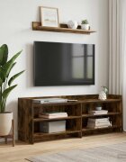 vidaXL ТВ шкаф 135 x 33 x 47 см Опушен дъб Инженерна дървесина