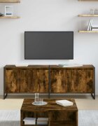 vidaXL ТВ шкаф 140 x 36 x 49.5 см Димящ дъб Инженерна дървесина