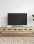 vidaXL ТВ шкаф 147 x 345 x 27 см Дъб сонома Инженерна дървесина