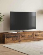 vidaXL ТВ шкаф 147 x 345 x 27 см Старо дърво Инженерна дървесина
