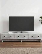 vidaXL ТВ шкаф 147 x 345 x 30 см Бетонно сиво Инженерна дървесина