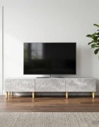vidaXL ТВ шкаф 147 x 345 x 30 см Бетонно сиво Инженерна дървесина