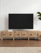 vidaXL ТВ шкаф 147 x 345 x 30 см Дъб артизан Инженерна дървесина