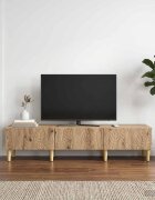 vidaXL ТВ шкаф 147 x 345 x 30 см Дъб артизан Инженерна дървесина