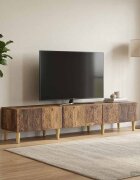 vidaXL ТВ шкаф 147 x 345 x 30 см Старо дърво Инженерна дървесина