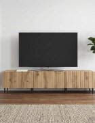 vidaXL ТВ шкаф 147 x 345 x 32 см Дъб артизан Инженерна дървесина