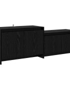 vidaXL ТВ шкаф 147 x 35 x 50 см Черен дъб Инженерна дървесина
