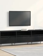 vidaXL ТВ шкаф 150 x 30 x 445 см Черен дъб Инженерна дървесина