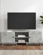 vidaXL ТВ шкаф 150 x 31 x 50 см Бетонно сиво Инженерен дървен материал