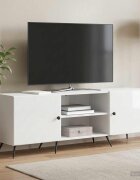 vidaXL ТВ шкаф 150 x 31 x 50 см Бял гланц Инженерна дървесина