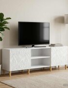 vidaXL ТВ шкаф 150 x 31 x 50 см Бяло Инженерна дървесина