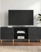 vidaXL ТВ шкаф 150 x 31 x 50 см Черно Инженерна дървесина