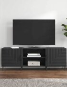 vidaXL ТВ шкаф 150 x 31 x 50 см Черно Инженерна дървесина