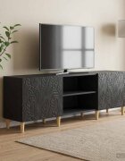 vidaXL ТВ шкаф 150 x 31 x 50 см Черно Инженерна дървесина