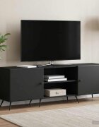 vidaXL ТВ шкаф 150 x 31 x 50 см Черно Инженерна дървесина