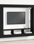 vidaXL ТВ шкаф 152 x 22 x 113 см Черен дъб Инженерна дървесина