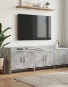 vidaXL ТВ шкаф 168 x 33 x 47 см Бетонно сиво Инженерна дървесина