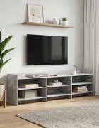 vidaXL ТВ шкаф 168 x 33 x 47 см Бетонно сиво Инженерна дървесина