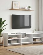 vidaXL ТВ шкаф 168 x 33 x 47 см Бяло Инженерна дървесина