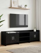 vidaXL ТВ шкаф 168 x 33 x 47 см Черен дъб Инженерна дървесина