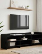 vidaXL ТВ шкаф 168 x 33 x 47 см Черен дъб Инженерна дървесина